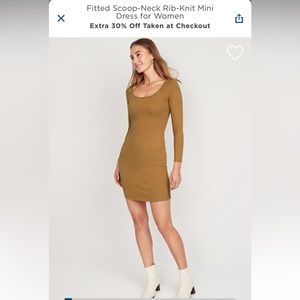 Old Navy Fitted Scoop Neck Rib Knit Mini Dress